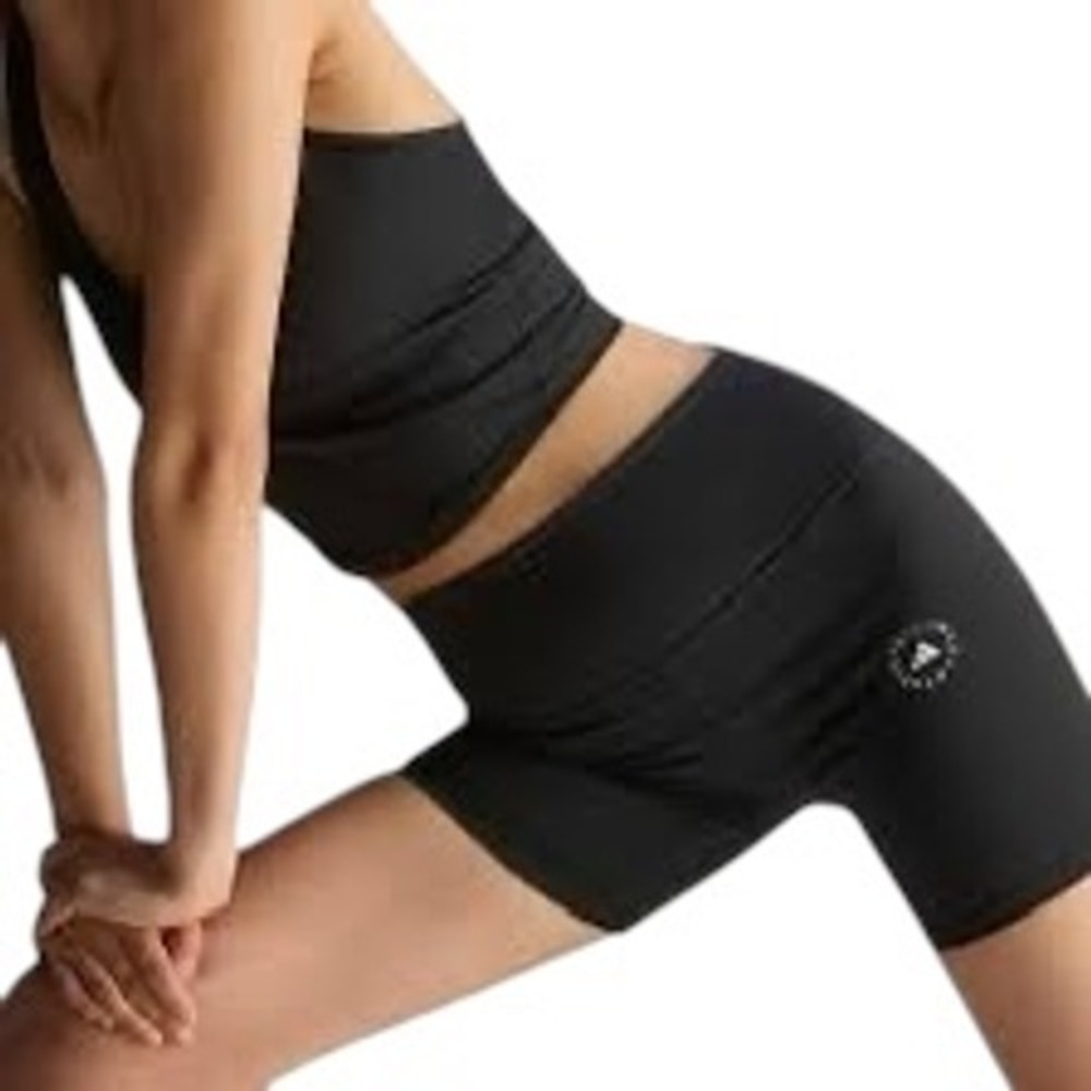 Adidas by Stella McCartney Black High Rise Bike‎ Yoga Shorts with Pockets Large
